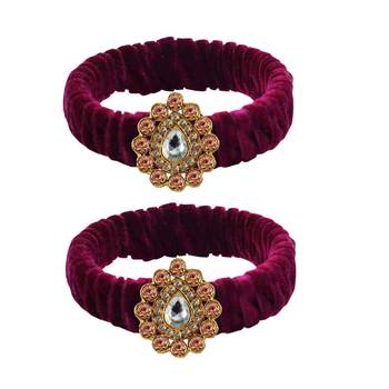 Dark Rani Stone Brass Bangle 1