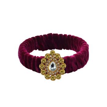 Dark Rani Stone Brass Bangle 1