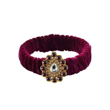 Dark Rani Stone Brass Bangle 1