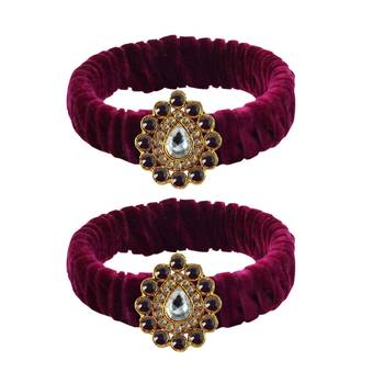 Dark Rani Stone Brass Bangle 1