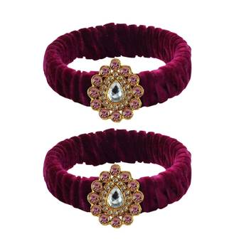 Dark Rani Stone Brass Bangle 1