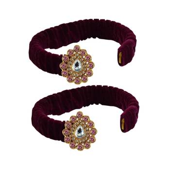 Dark Rani Stone Brass Bangle 2