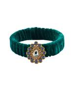 Green Stone Brass Bangle