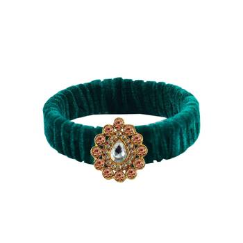 Green Stone Brass Bangle 1
