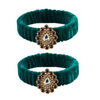 Green Stone Brass Bangle 1