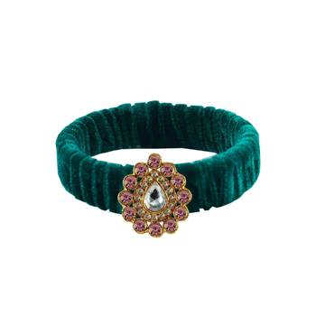 Green Stone Brass Bangle 1