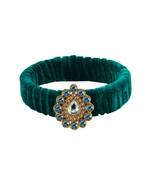 Green Stone Brass Bangle