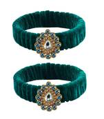 Green Stone Brass Bangle