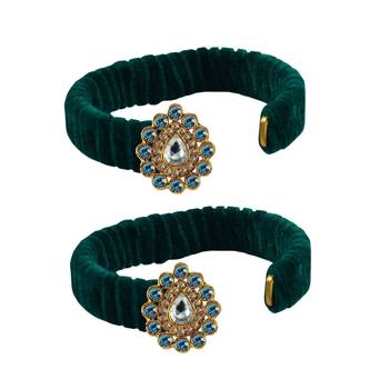 Green Stone Brass Bangle 2