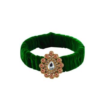 Light Green Stone Brass Bangle 1