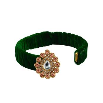 Light Green Stone Brass Bangle 2