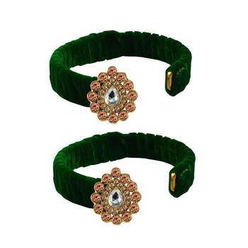 Light Green Stone Brass Bangle 2