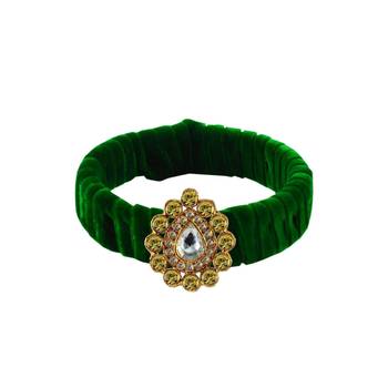 Light Green Stone Brass Bangle 1