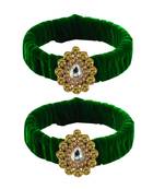 Light Green Stone Brass Bangle