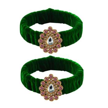 Light Green Stone Brass Bangle 1