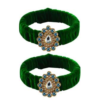 Light Green Stone Brass Bangle 1