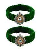 Light Green Stone Brass Bangle