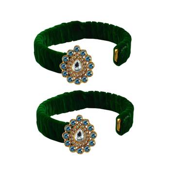 Light Green Stone Brass Bangle 2