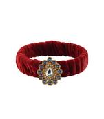 Maroon Stone Brass Bangle