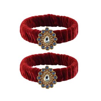 Maroon Stone Brass Bangle 1