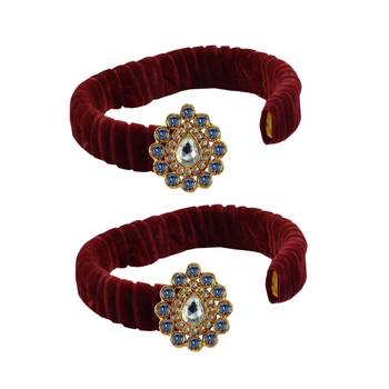 Maroon Stone Brass Bangle 2