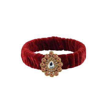 Maroon Stone Brass Bangle 1