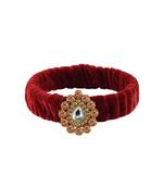 Maroon Stone Brass Bangle