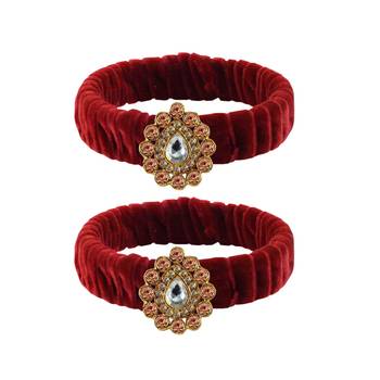 Maroon Stone Brass Bangle 1