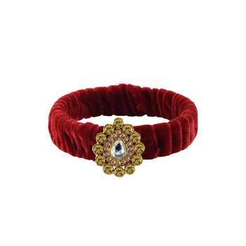 Maroon Stone Brass Bangle 1
