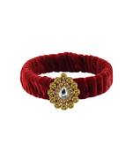 Maroon Stone Brass Bangle
