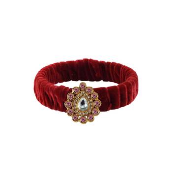 Maroon Stone Brass Bangle 1