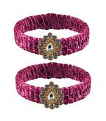 Pink Stone Brass Bangle