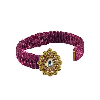 Pink Stone Brass Bangle 2