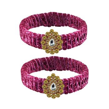 Pink Stone Brass Bangle 1