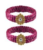 Pink Stone Brass Bangle