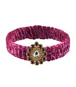 Pink Stone Brass Bangle