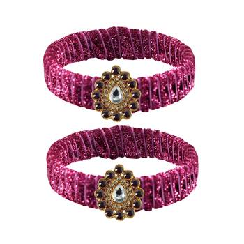 Pink Stone Brass Bangle 1