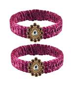 Pink Stone Brass Bangle