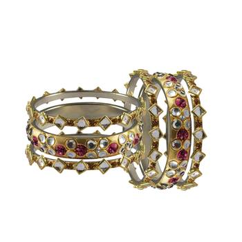 Golden Stone Brass Bangle 2