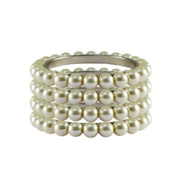 White Moti Brass Bangle 1