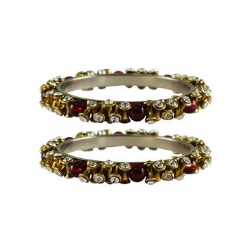 White Stone Brass Bangle 1