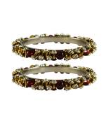 White Stone Brass Bangle