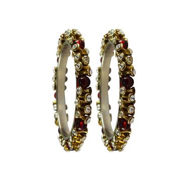 White Stone Brass Bangle 2