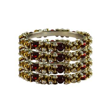 White Stone Brass Bangle 1