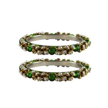 White Stone Brass Bangle 1
