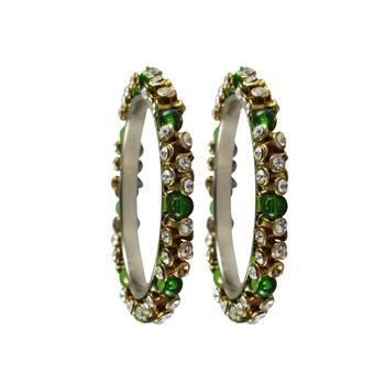 White Stone Brass Bangle 2