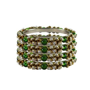 White Stone Brass Bangle 1