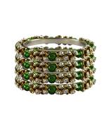 White Stone Brass Bangle