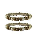 White Stone Brass Bangle