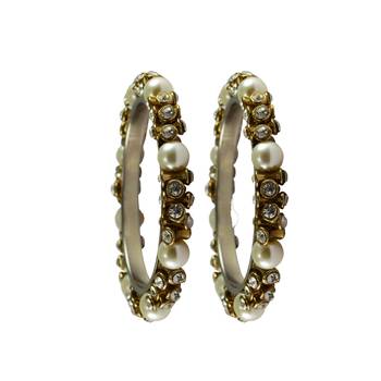 White Stone Brass Bangle 2